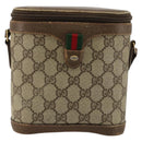 GUCCI GG Supreme Web Sherry Line Bag PVC Beige Gold 904 02 070 Auth hk3710-2