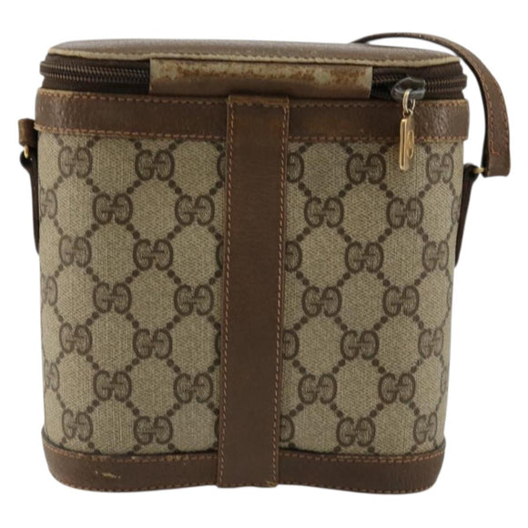GUCCI GG Supreme Web Sherry Line Bag PVC Beige Gold 904 02 070 Auth hk3710