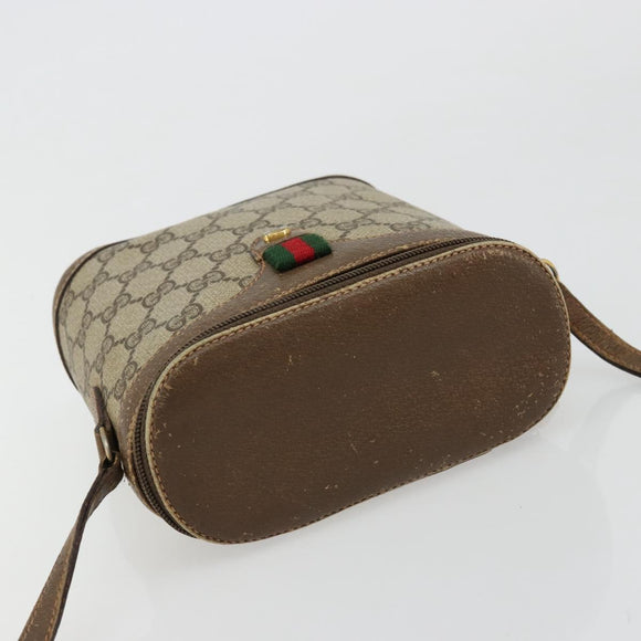 GUCCI GG Supreme Web Sherry Line Bag PVC Beige Gold 904 02 070 Auth hk3710