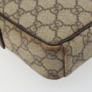 GUCCI GG Supreme Shoulder Bag PVC Beige Silver 122754 Auth hk3711-11
