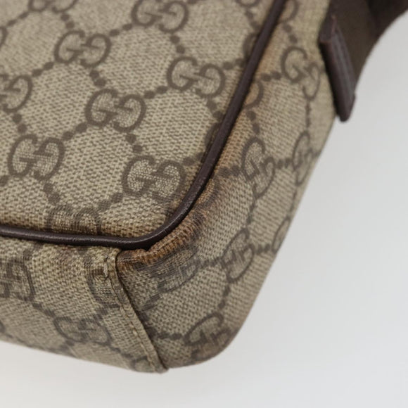 GUCCI GG Supreme Shoulder Bag PVC Beige Silver 122754 Auth hk3711