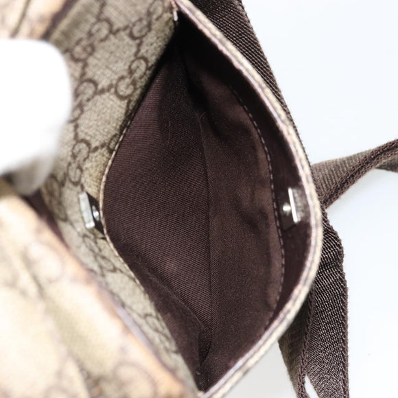 GUCCI GG Supreme Shoulder Bag PVC Beige Silver 122754 Auth hk3711