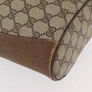 GUCCI GG Supreme Web Sherry Line Shoulder Bag PVC Beige Gold Red Auth hk3712-10