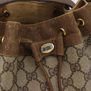 GUCCI GG Supreme Web Sherry Line Shoulder Bag PVC Beige Gold Red Auth hk3712-14