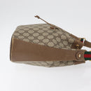 GUCCI GG Supreme Web Sherry Line Shoulder Bag PVC Beige Gold Red Auth hk3712-4
