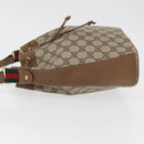 GUCCI GG Supreme Web Sherry Line Shoulder Bag PVC Beige Gold Red Auth hk3712-5