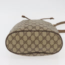GUCCI GG Supreme Web Sherry Line Shoulder Bag PVC Beige Gold Red Auth hk3712-9