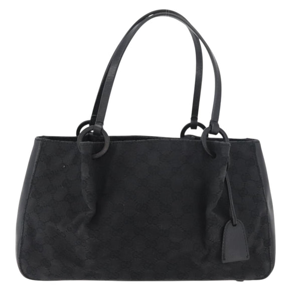 GUCCI GG Canvas Tote Bag Black 94898 Auth hk3714