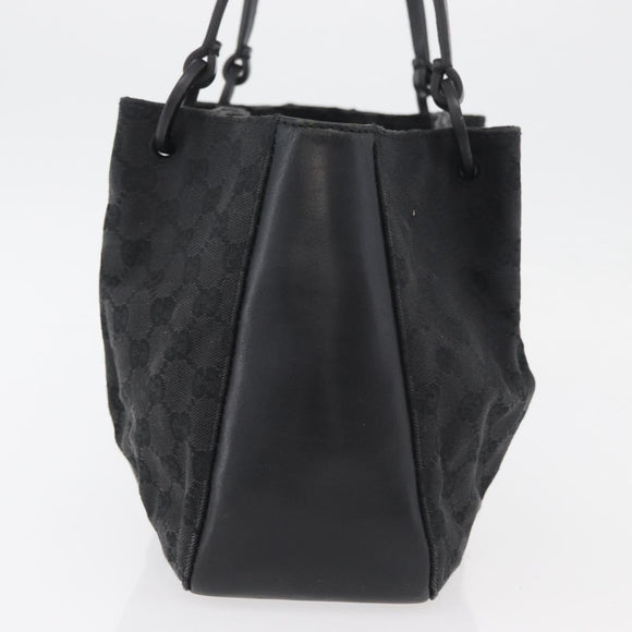 GUCCI GG Canvas Tote Bag Black 94898 Auth hk3714