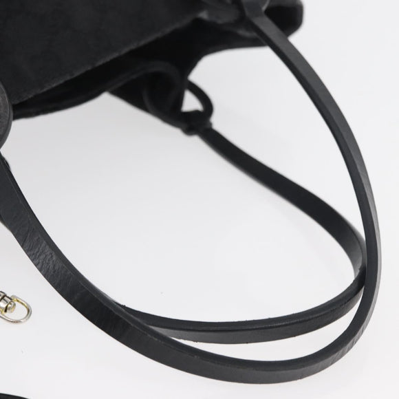 GUCCI GG Canvas Tote Bag Black 94898 Auth hk3714