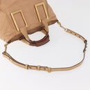 Chloe Etel Hand Bag Leather 2way Beige Gold Auth hk3719A-10