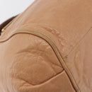 Chloe Etel Hand Bag Leather 2way Beige Gold Auth hk3719A-15