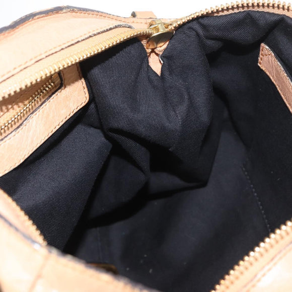 Chloe Etel Hand Bag Leather 2way Beige Gold Auth hk3719A