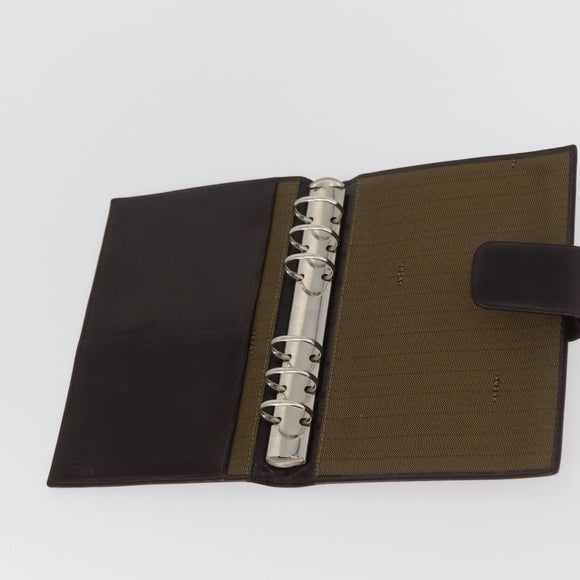 FENDI Zucca Canvas Day Planner Cover Brown Black Auth hk3722A