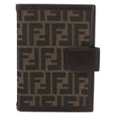 FENDI Zucca Canvas Day Planner Cover Brown Black Auth hk3722A-2