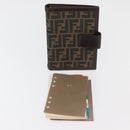 FENDI Zucca Canvas Day Planner Cover Brown Black Auth hk3722A-22