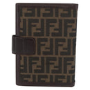 FENDI Zucca Canvas Day Planner Cover Brown Black Auth hk3722A-3