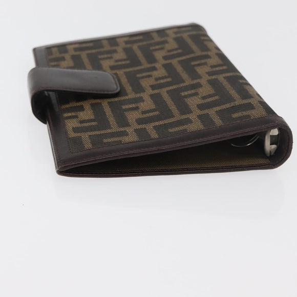 FENDI Zucca Canvas Day Planner Cover Brown Black Auth hk3722A