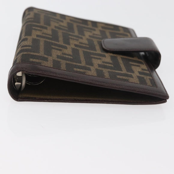FENDI Zucca Canvas Day Planner Cover Brown Black Auth hk3722A