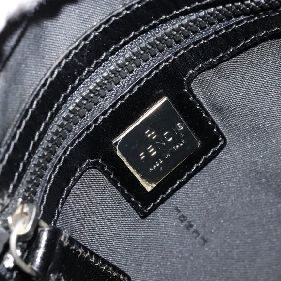 FENDI Shoulder Bag Nylon Black Silver Auth hk3723