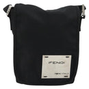 FENDI Shoulder Bag Nylon Black Silver Auth hk3723-13