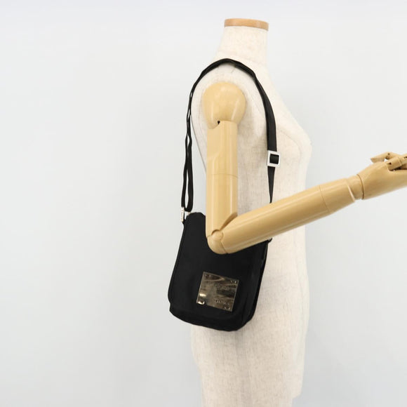 FENDI Shoulder Bag Nylon Black Silver Auth hk3723