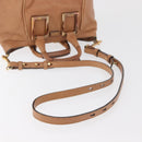 Chloe Etel Hand Bag Leather 2way Beige Gold Auth hk3725A-10