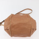 Chloe Etel Hand Bag Leather 2way Beige Gold Auth hk3725A-12