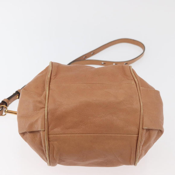 Chloe Etel Hand Bag Leather 2way Beige Gold Auth hk3725A