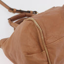 Chloe Etel Hand Bag Leather 2way Beige Gold Auth hk3725A-13