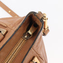 Chloe Etel Hand Bag Leather 2way Beige Gold Auth hk3725A-17