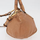 Chloe Etel Hand Bag Leather 2way Beige Gold Auth hk3725A-4
