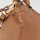 Chloe Etel Hand Bag Leather 2way Beige Gold Auth hk3725A-5