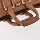 Chloe Etel Hand Bag Leather 2way Beige Gold Auth hk3725A-8