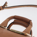 Chloe Etel Hand Bag Leather 2way Beige Gold Auth hk3725A-9