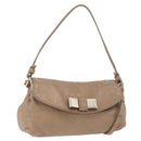 Chloe Lily Hand Bag Leather 2way Beige Gold Auth hk3726A-1
