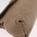 Chloe Lily Hand Bag Leather 2way Beige Gold Auth hk3726A-12