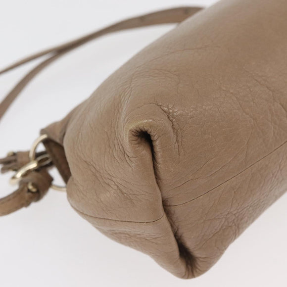 Chloe Lily Hand Bag Leather 2way Beige Gold Auth hk3726A