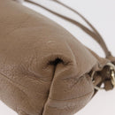 Chloe Lily Hand Bag Leather 2way Beige Gold Auth hk3726A-15