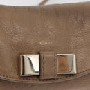 Chloe Lily Hand Bag Leather 2way Beige Gold Auth hk3726A-16