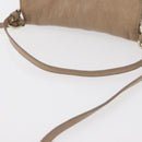 Chloe Lily Hand Bag Leather 2way Beige Gold Auth hk3726A-7