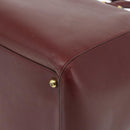CARTIER Must Line Boston Bag Leather Bordeaux Gold Auth hk3727A-8