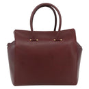 CARTIER Must Line Boston Bag Leather Bordeaux Gold Auth hk3727A-13