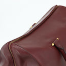 CARTIER Must Line Boston Bag Leather Bordeaux Gold Auth hk3727A-6