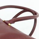 CARTIER Must Line Boston Bag Leather Bordeaux Gold Auth hk3727A-14