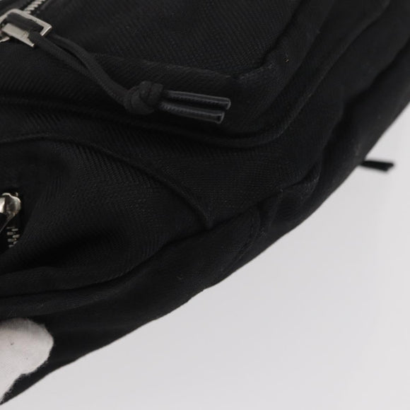 SAINT LAURENT Body Bag Canvas Black Silver 581375 Auth hk3728A