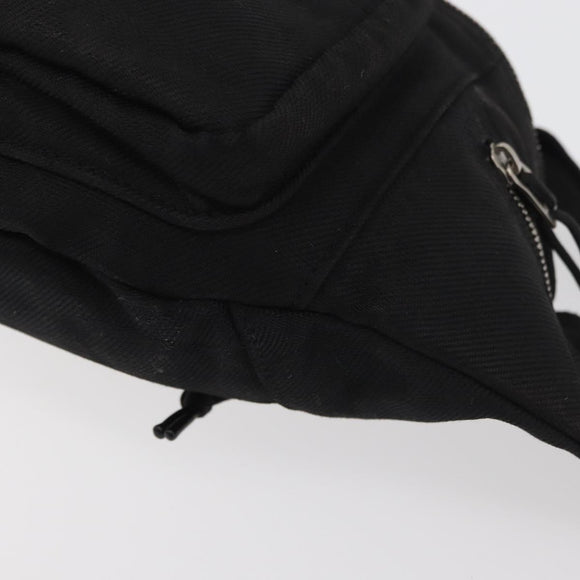 SAINT LAURENT Body Bag Canvas Black Silver 581375 Auth hk3728A