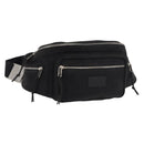 SAINT LAURENT Body Bag Canvas Black Silver 581375 Auth hk3728A-1