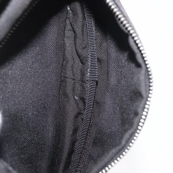 SAINT LAURENT Body Bag Canvas Black Silver 581375 Auth hk3728A