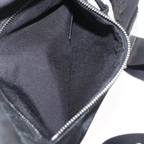 SAINT LAURENT Body Bag Canvas Black Silver 581375 Auth hk3728A